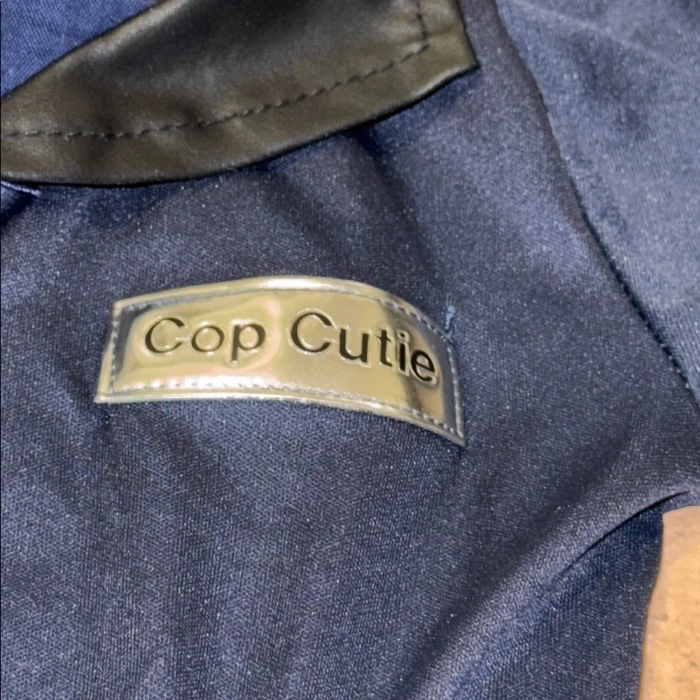 Navy Blue Police Costume Dress with Hat Child medium 8/10 Halloween Dress Up
